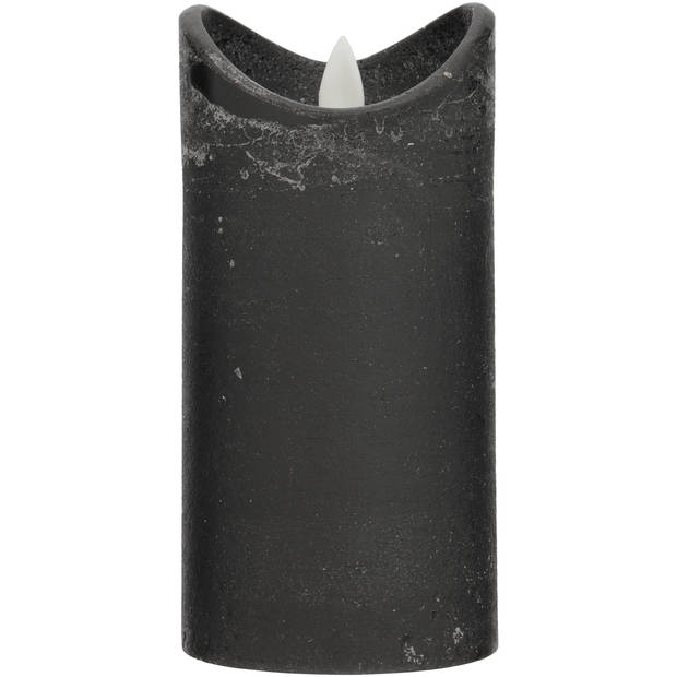 Blokker Rustieke LED Kaars - 7,5x15 cm - Zwart