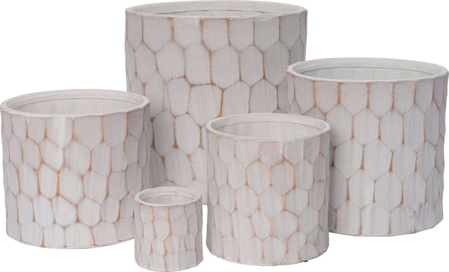 Intratuin bloempot Shiro wit D 16,5 H 14,5 cm