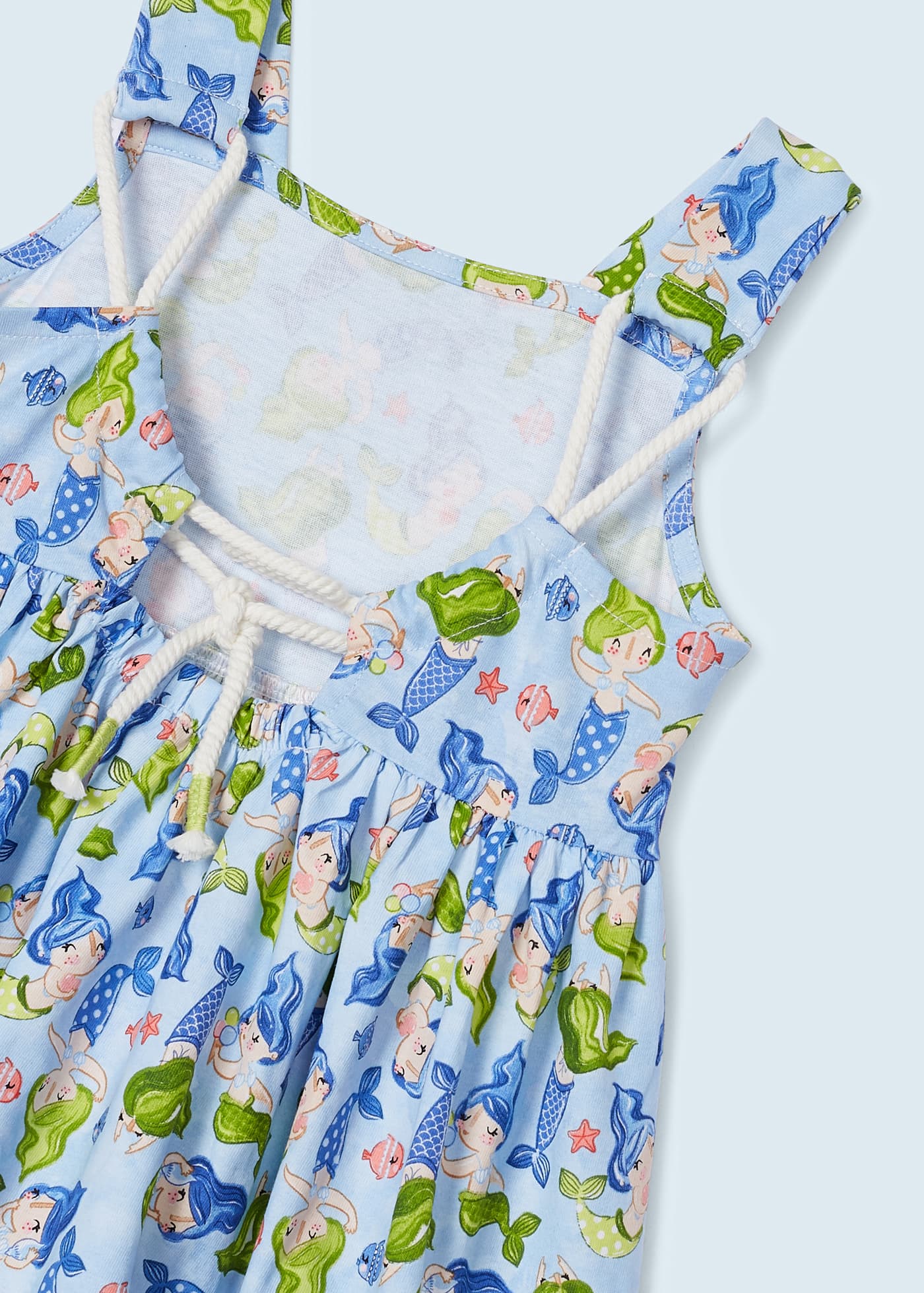 Vestido estampado em algodão sustentável para meninas