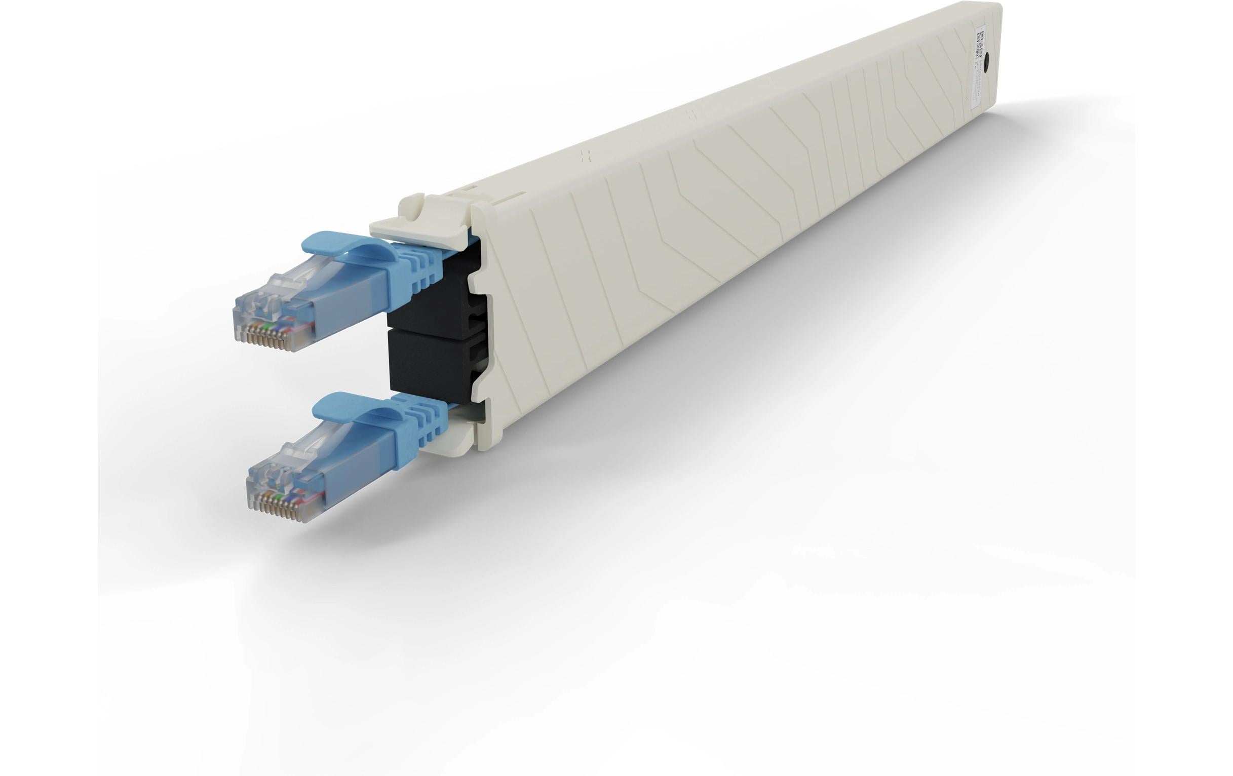 patchbox.one / Cassette / 8RU / Cat 6A, UTP, 0.8 m, BlauAll-in-One Lösung für Ordnung im Netzwerkschrank