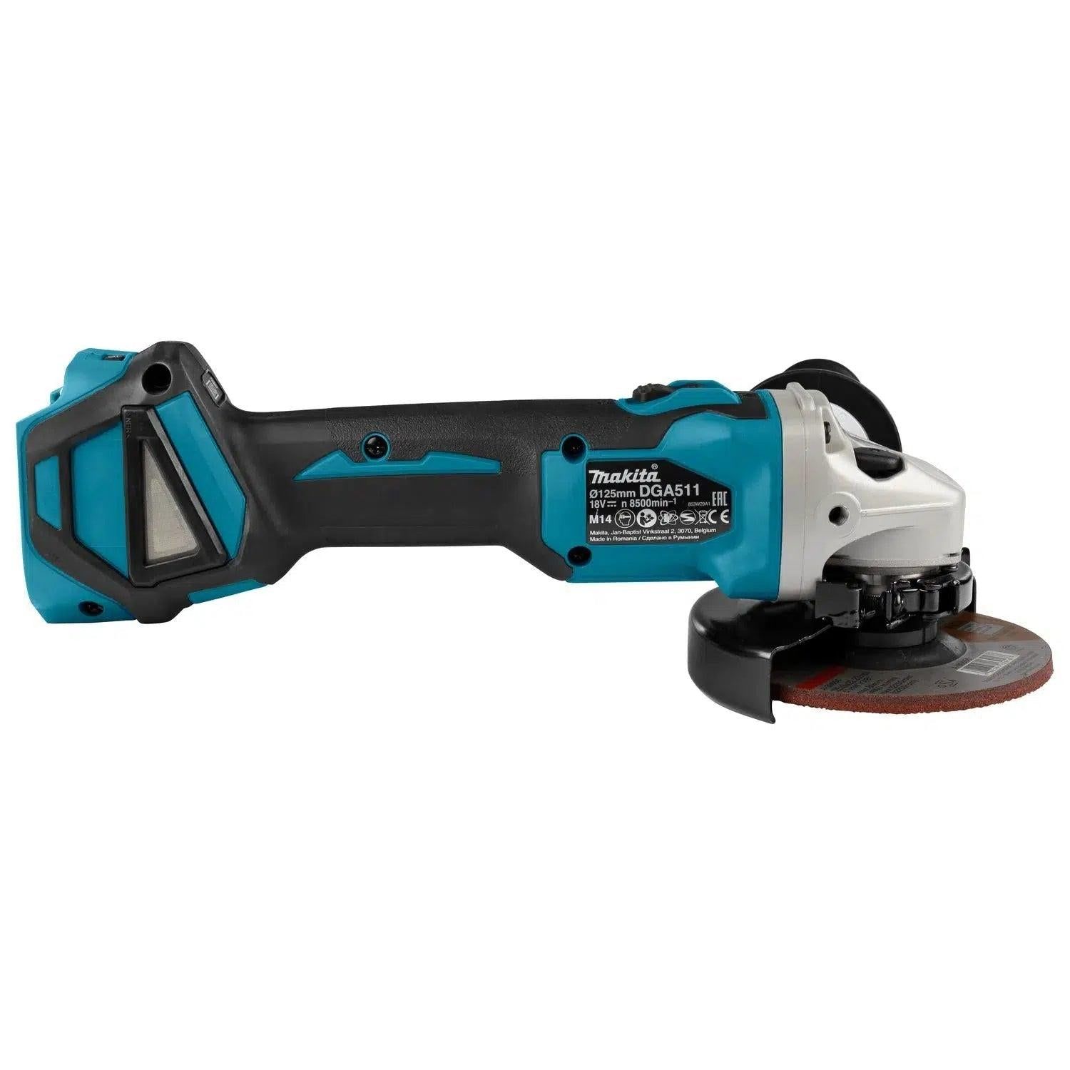 Makita DGA511Z Accu Haakse Slijper 125mm 18V Basic Body