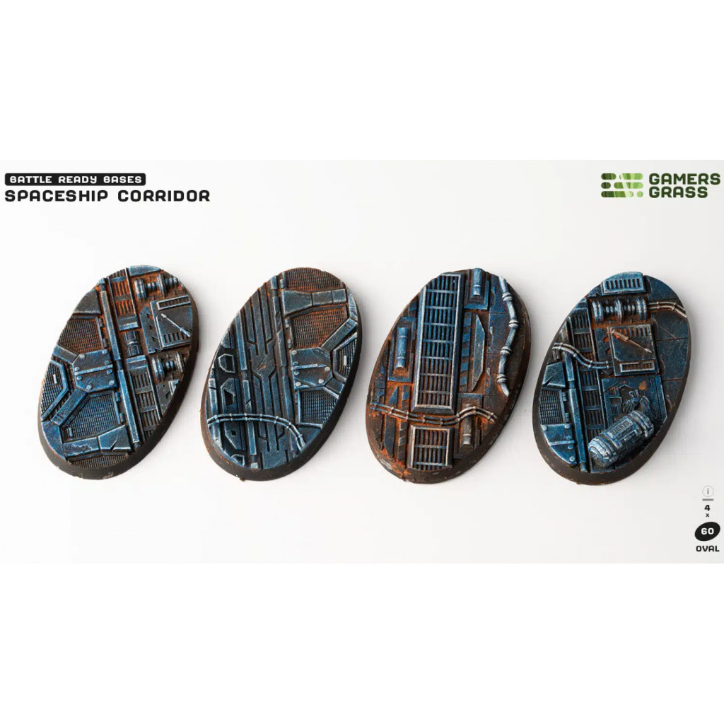 Spaceship Corridor Bases, Oval 60mm (x4)