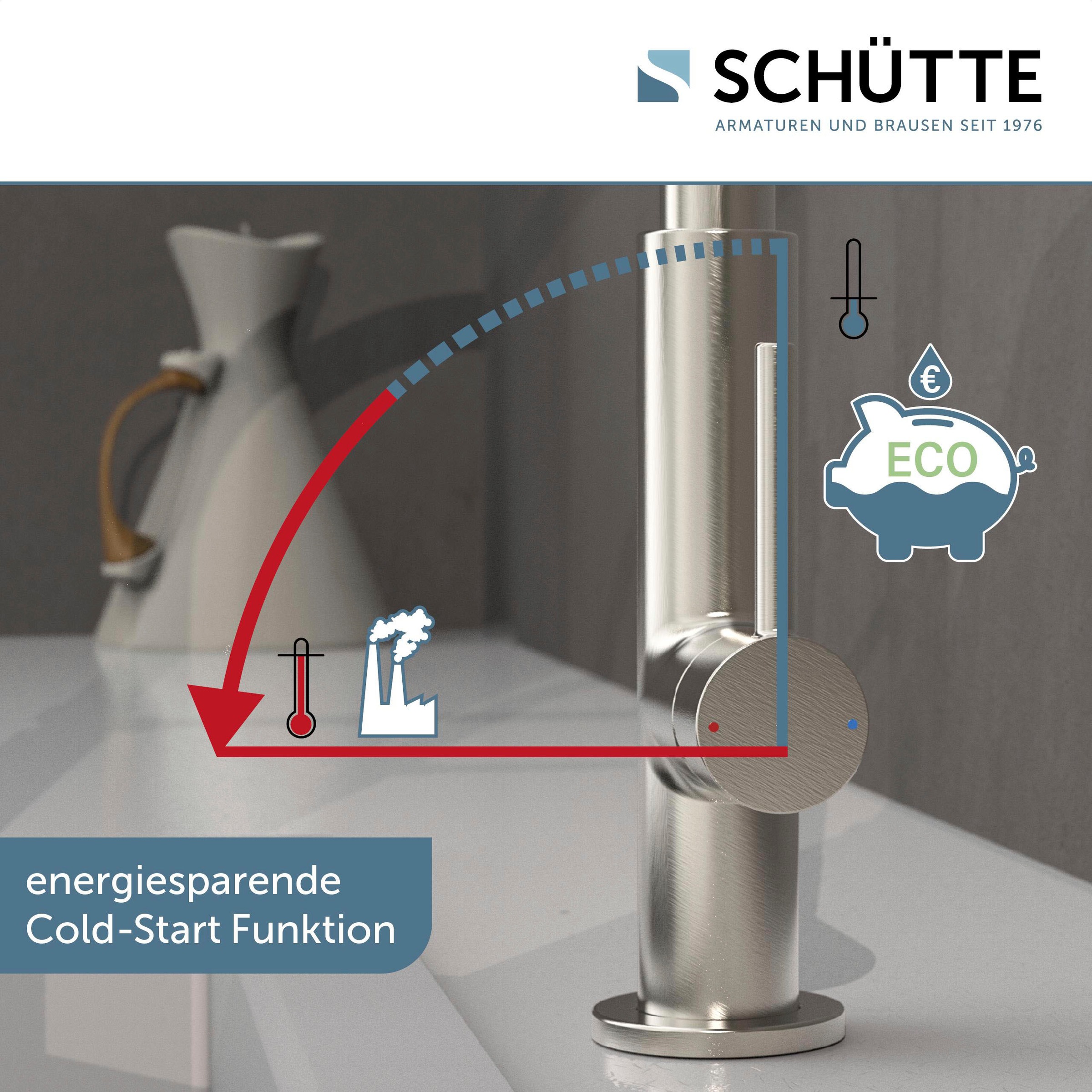 Schütte Spültischarmatur »Design« ausziehbar, 360° schwenkbar, Edelstahloptik/Schwarz, Hochdruck