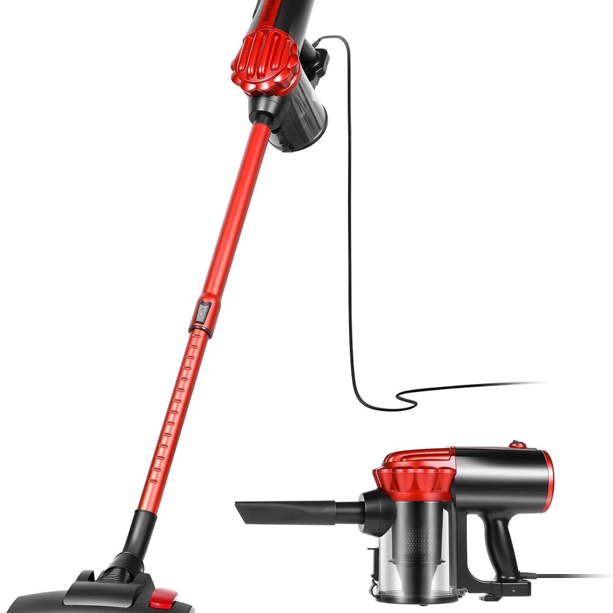 Aspirateur Balai sans Sac 2 en 1 800W rouge noir Vendos85