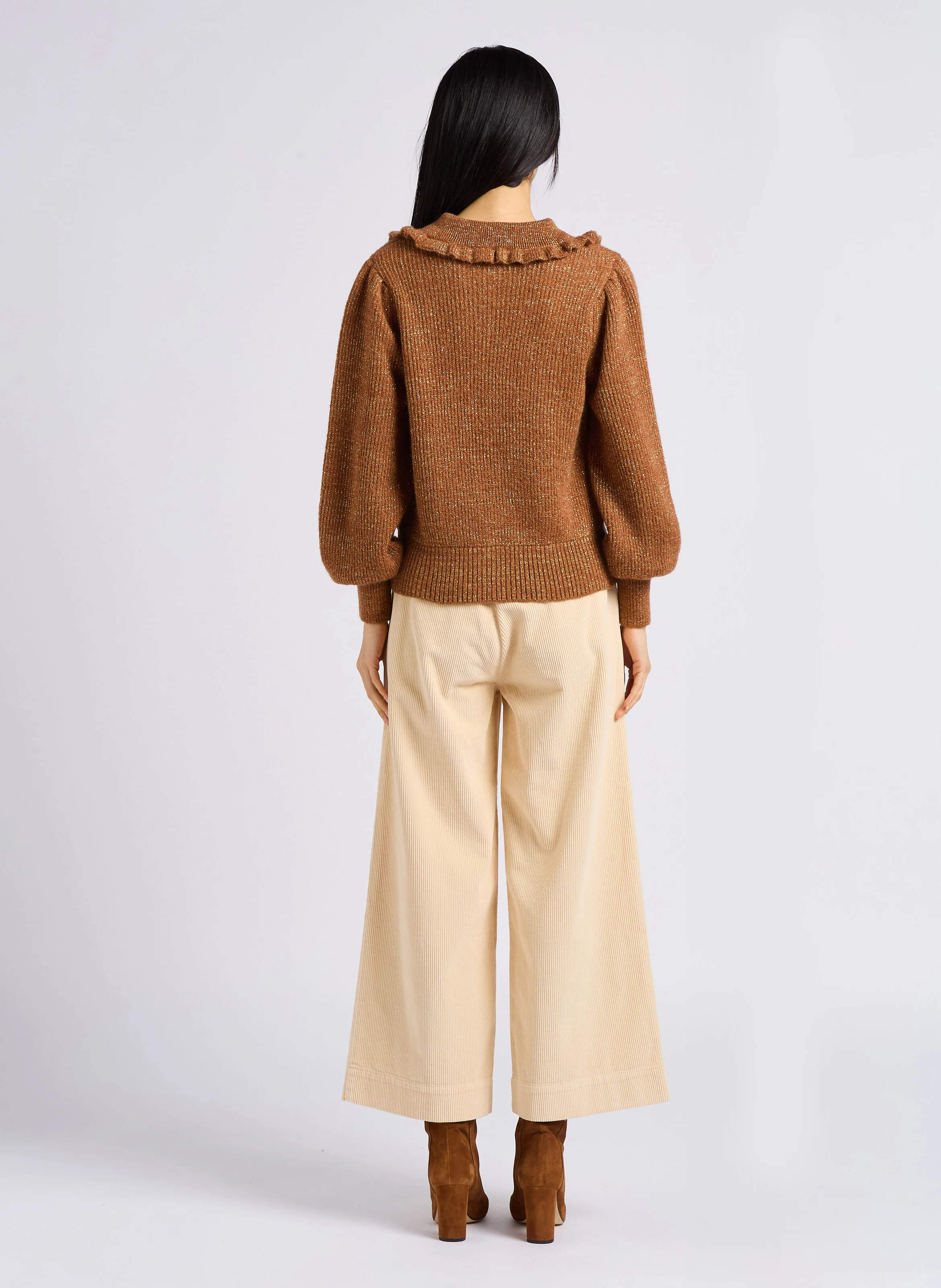 ALADIN - Pantalon large en velours côtelé | Blanc