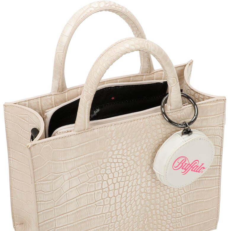Big Boxy Collection 2-Tone Croco White Taupe