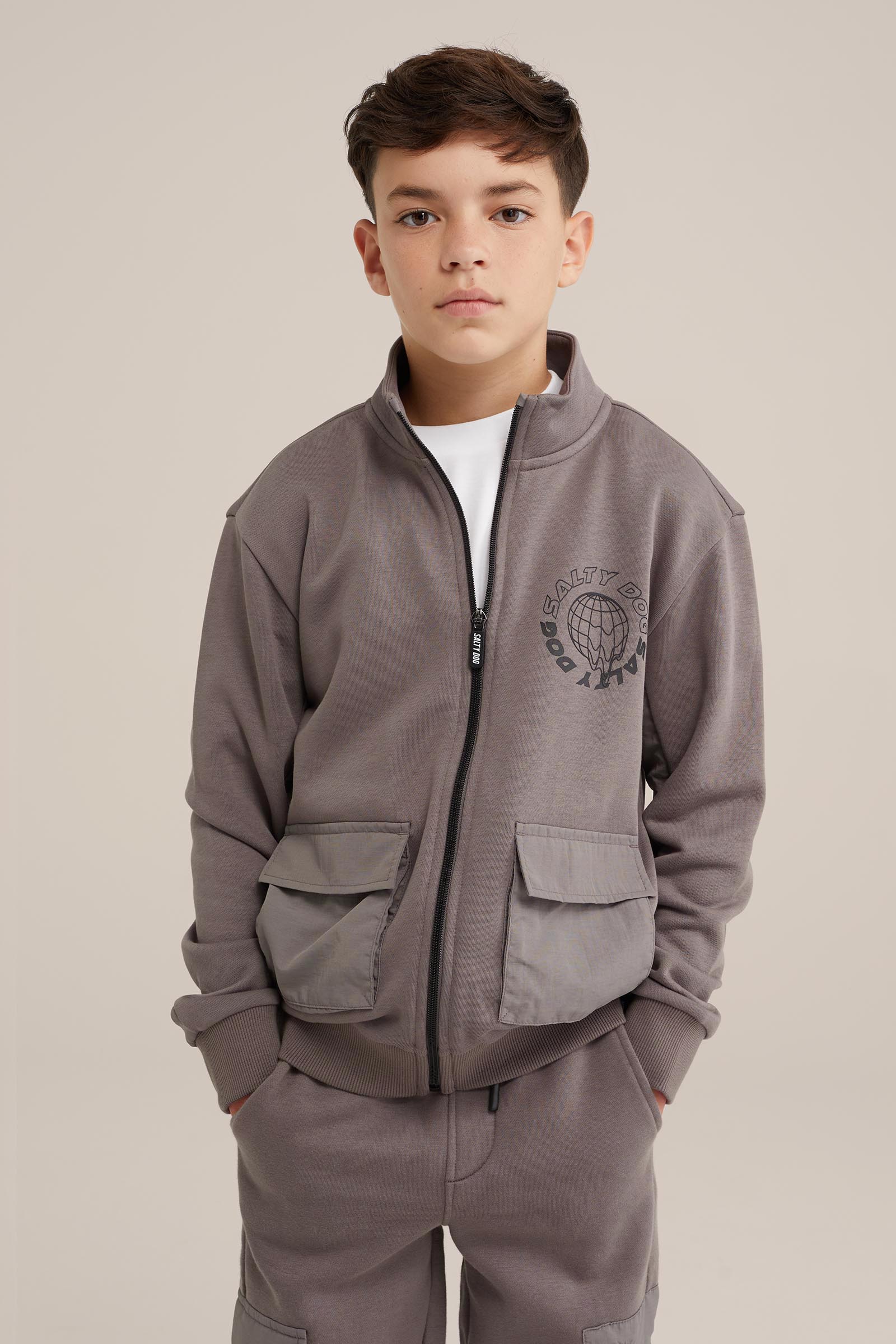 Jongens vest met opgestikte zakken Salty Dog Grijs