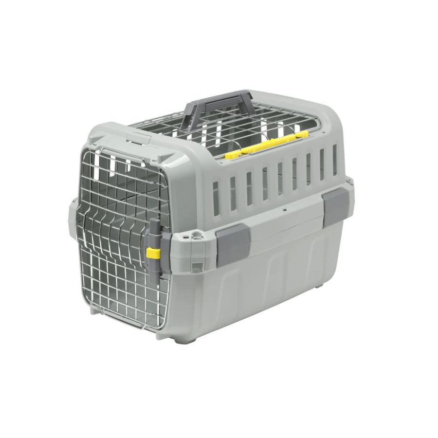 Transportadora para animais de estimação Modern Odyssey com entrada dupla para cães e gatos.