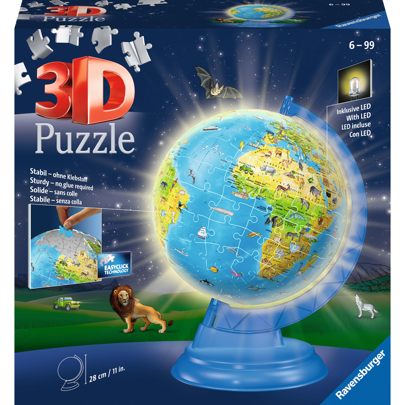 Puzzleball Nachtlicht Kinderglobus 180tl