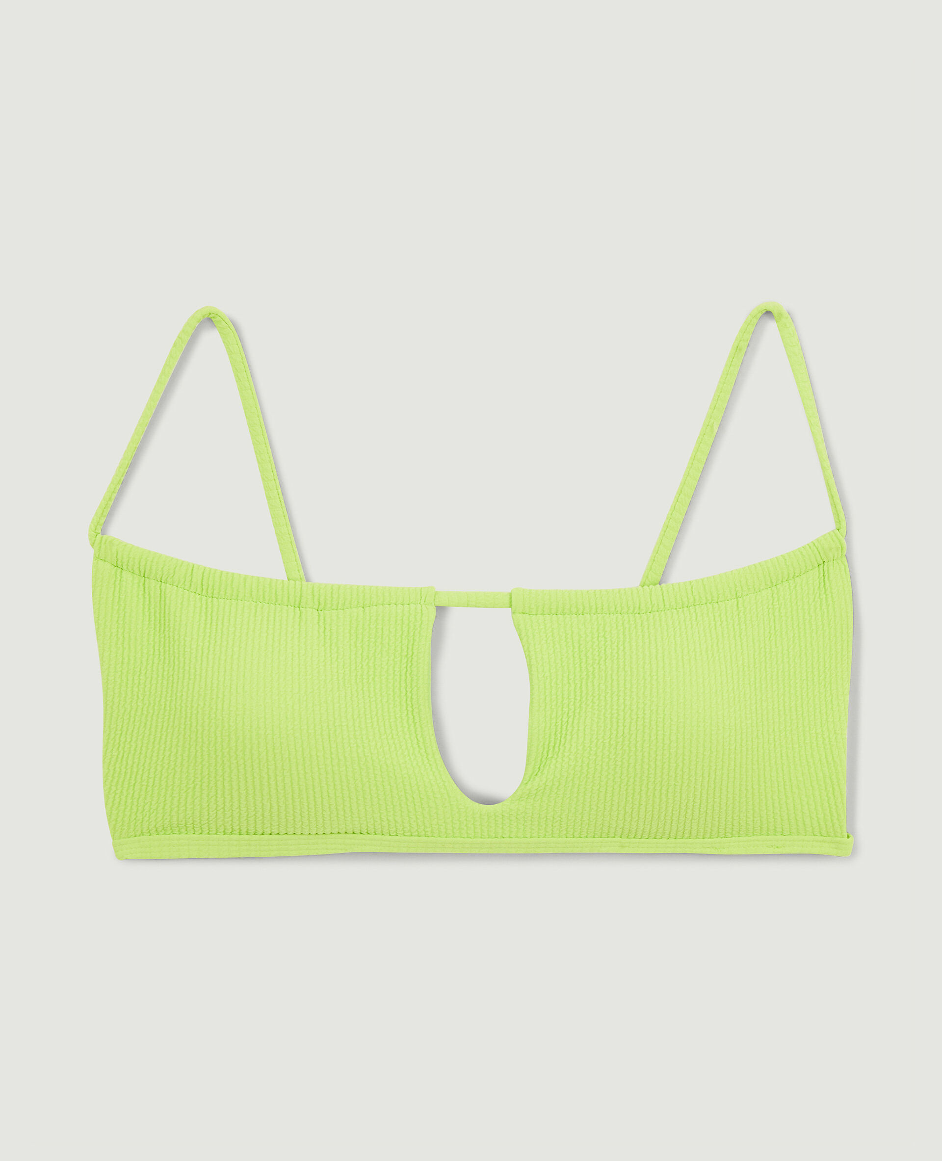 Haut de maillot bandeau avec découpe - Vert fluo