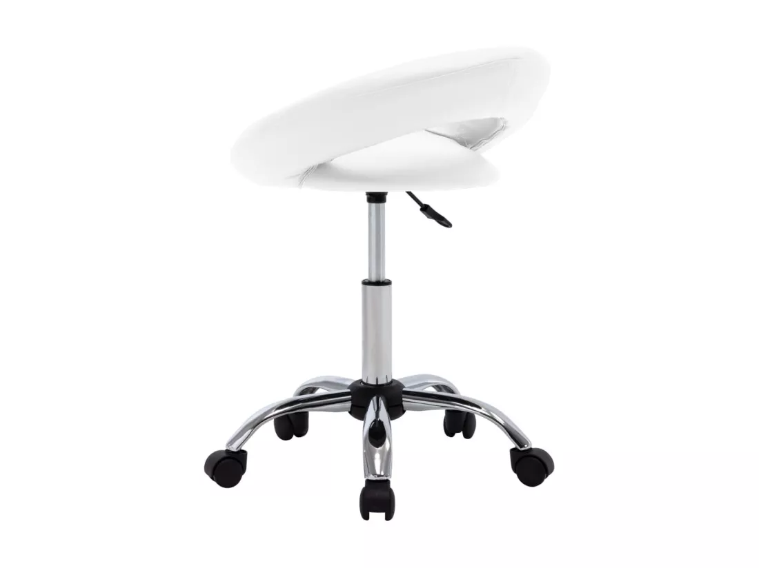 Chaise de travail roulante Blanc Similicuir