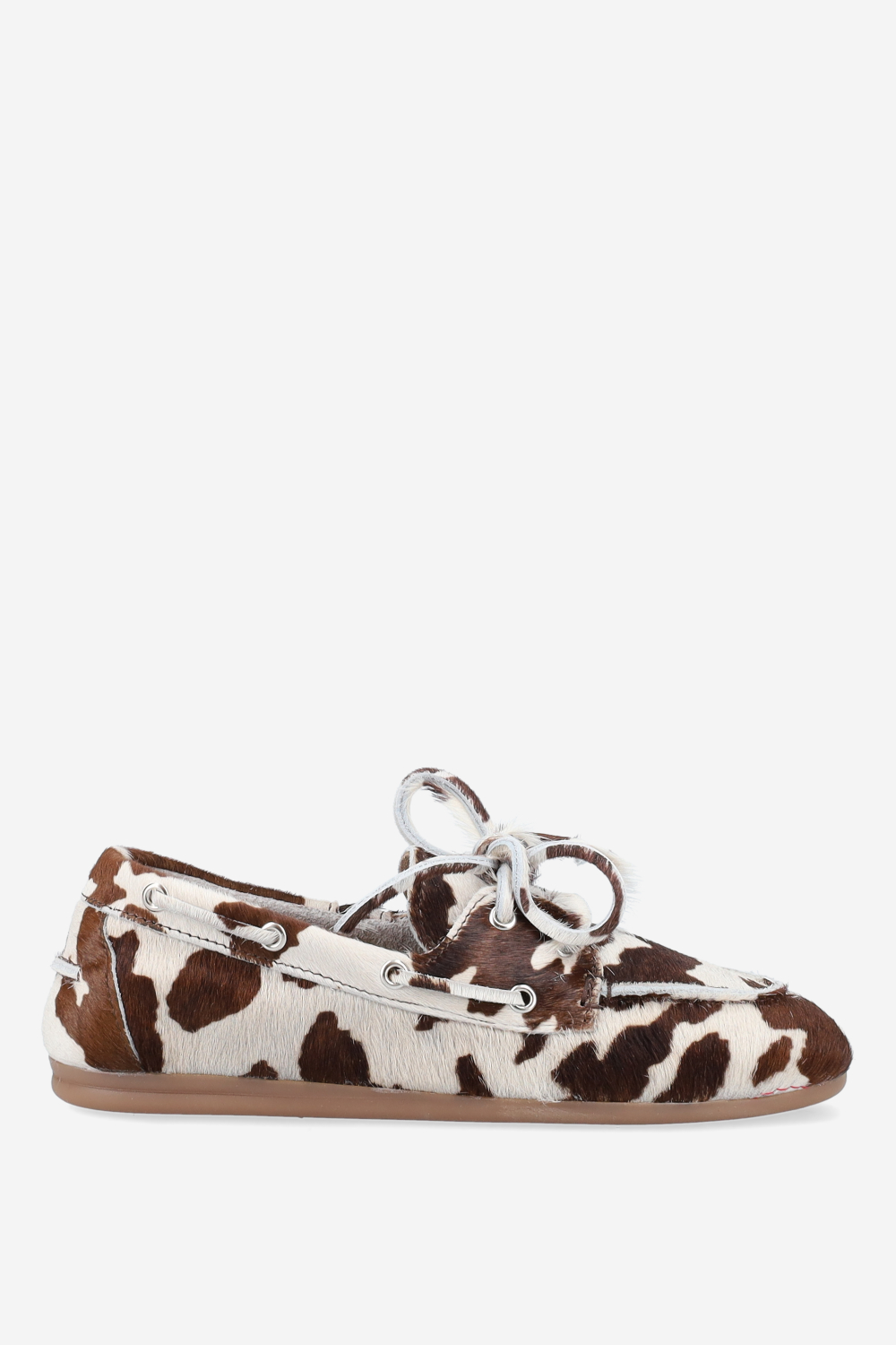 Cow hair leather boat loafers