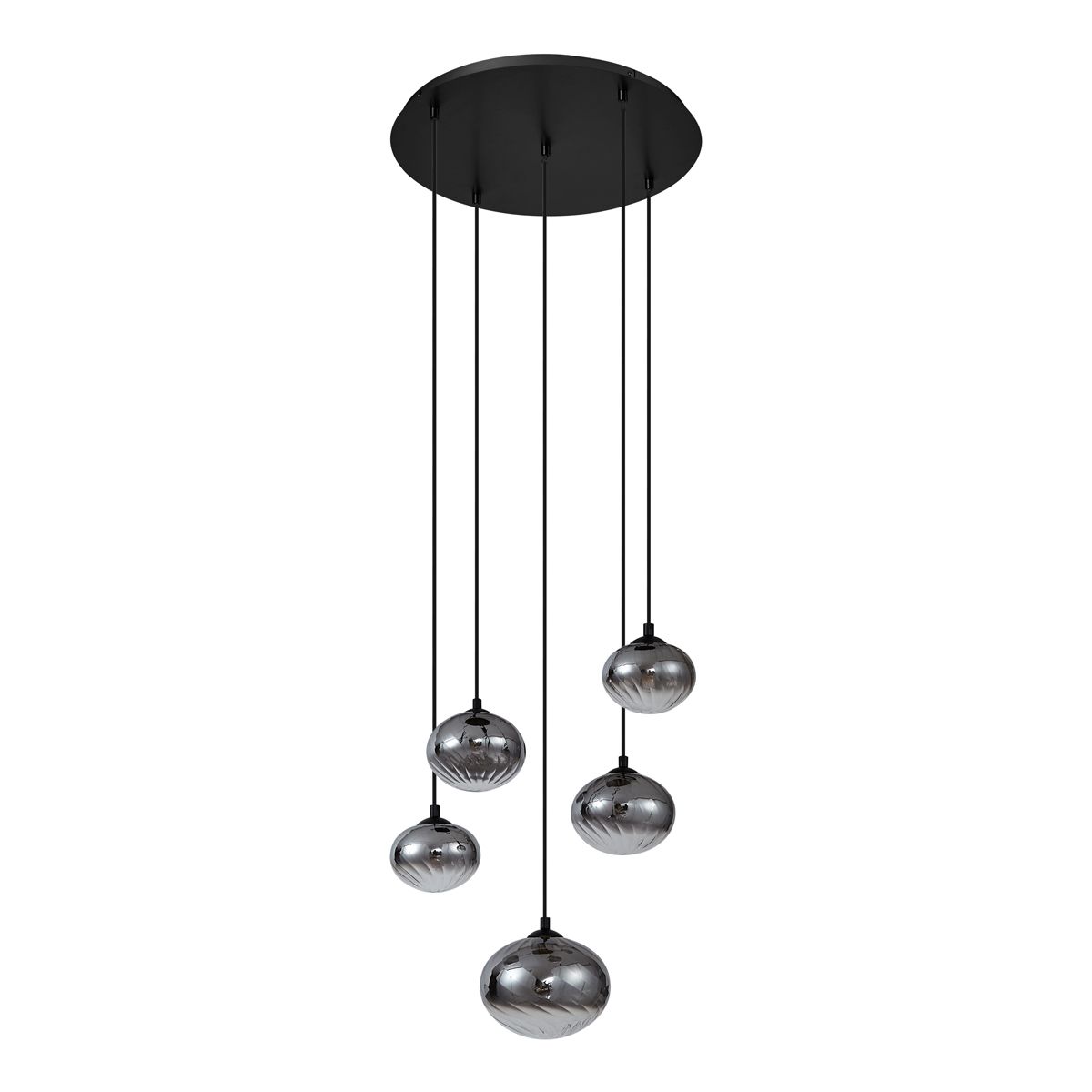 Moderne hanglamp zwart met smoke glas - Jia