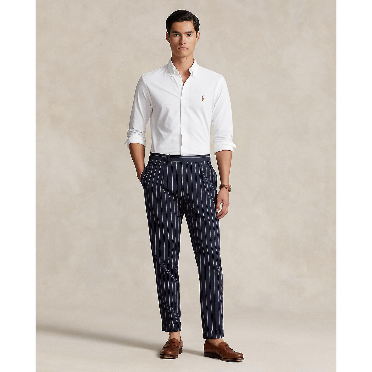 POLO RALPH LAUREN<br>Camisa Oxford de manga comprida reta