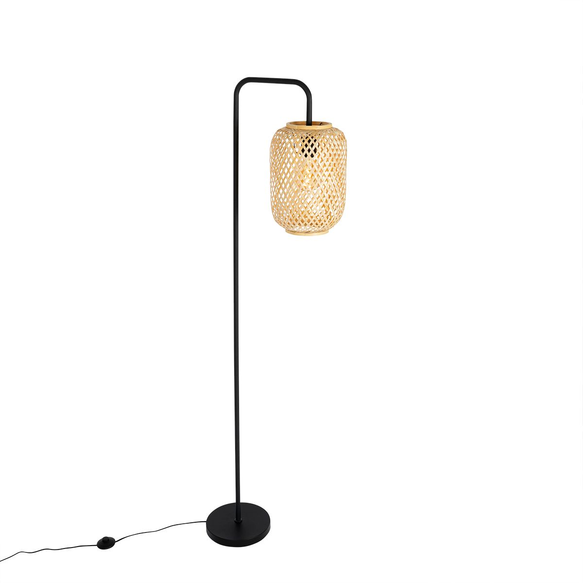 Smart vloerlamp bamboe incl. Wifi ST64 - Yvonne