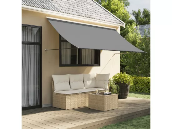 Auvent rétractable anthracite 300x150 m tissu et acier