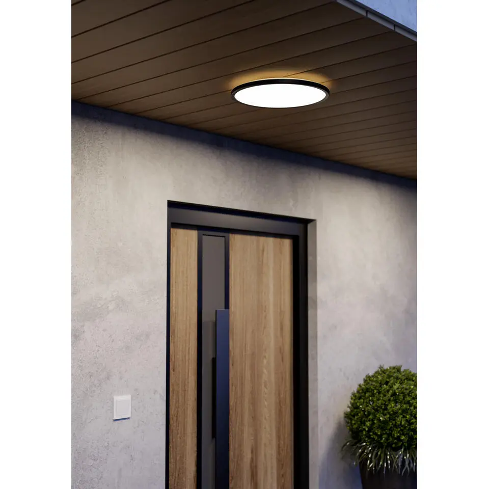 EGLO Minerario Plafonnière - LED - Kunststof - Zwart/Wit