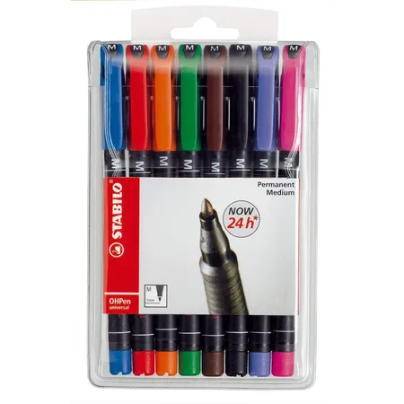 Folienstift - STABILO OHPen universal - permanent medium - 8er Pack - mit 8 verschiedenen Farben