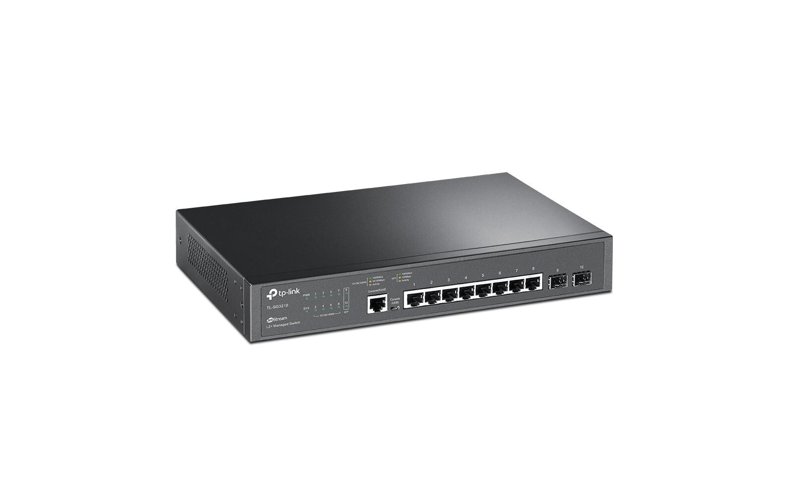 Switch TL-SG3210 10 PortJetStream 8-Port-Gigabit-L2+-Managed-Switch mit 2 SFP Slots