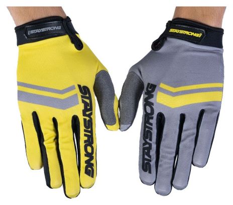 Gants Stay Strong Opposite Enfant Gris/Jaune T.XL