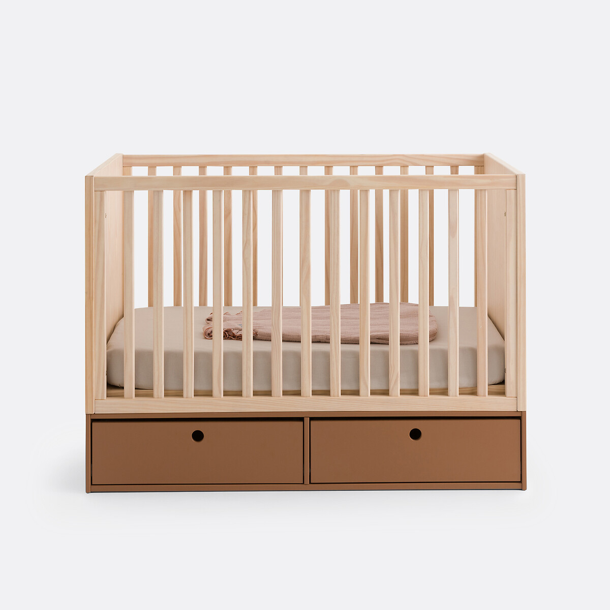 LA REDOUTE INTERIEURS<br>Cama de bebê em pinho com gavetas de armazenamento, Bloky