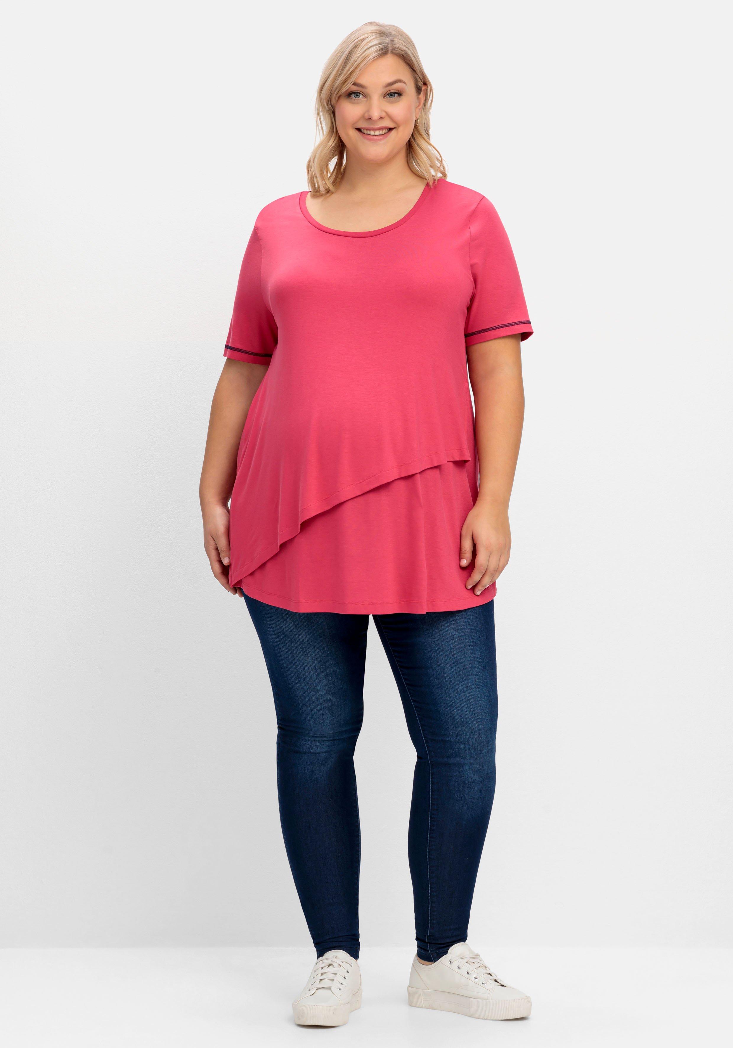 Stillshirt in Layer-Optik, mit Kontrastdetails