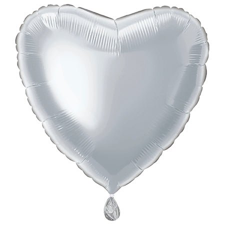 Hart Helium Ballon Zilver Leeg 45cm