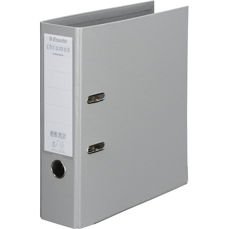 Classeur à levier cartonné Esselte Chromos Plus A4 - Dos 8 cm couleurs assorties classiques