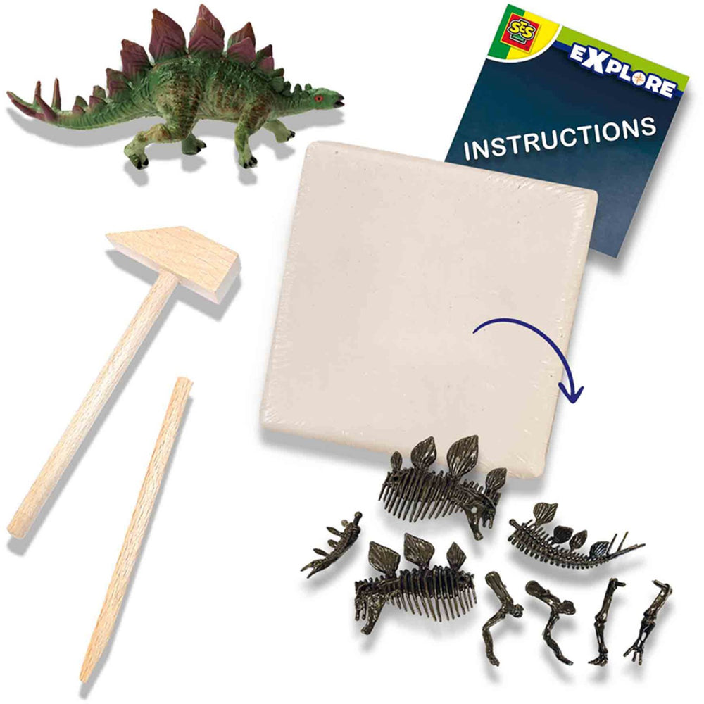 Køb SES Creative Explore Udhug - Dino og Skelet Stegosaurus