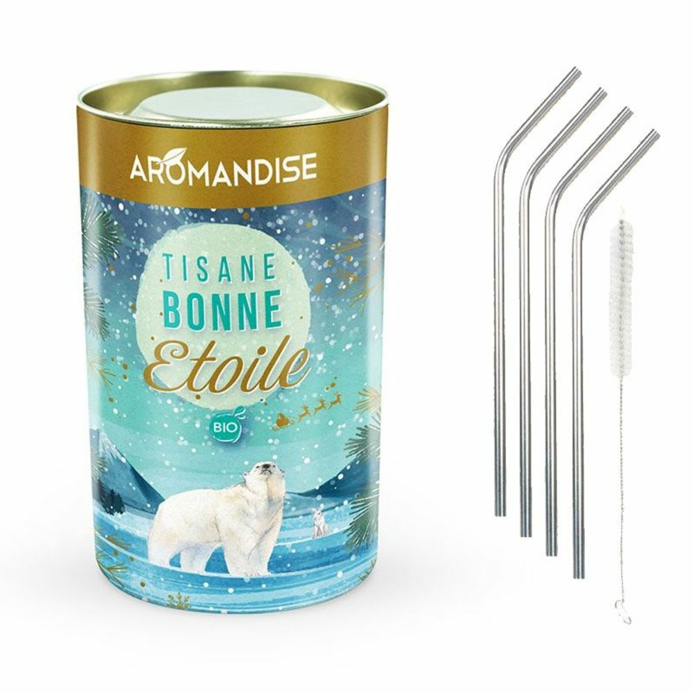 Tisane bonne étoile + 4 pailles en inox