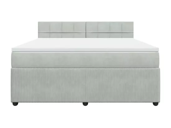 Sommier à lattes de lit et matelas Gris clair 180x200cm Velours