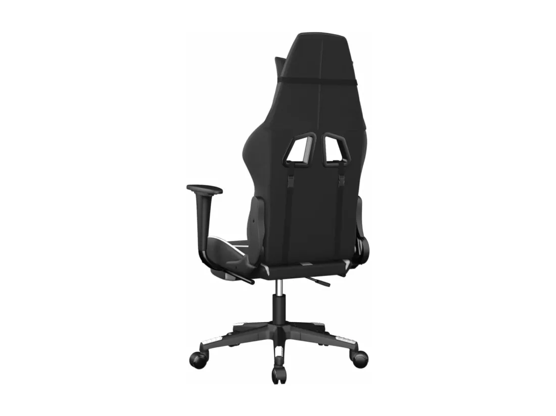 Chaise de jeu de massage avec repose-pied Noir&Blanc Similicuir