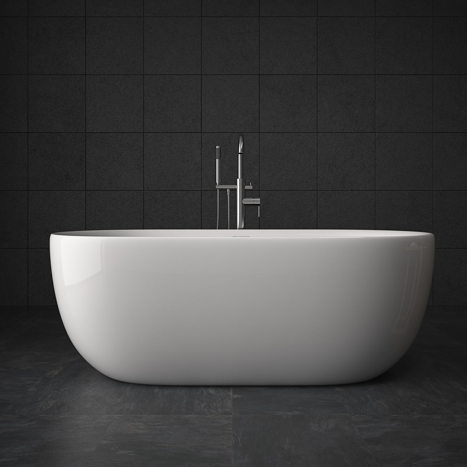 TroniTechnik® Freistehende Badewanne SIFNOS Maße ca. 170 x 80 x 58cm Wanne - Füllmenge 195 Liter, aus Acryl mit Siphon