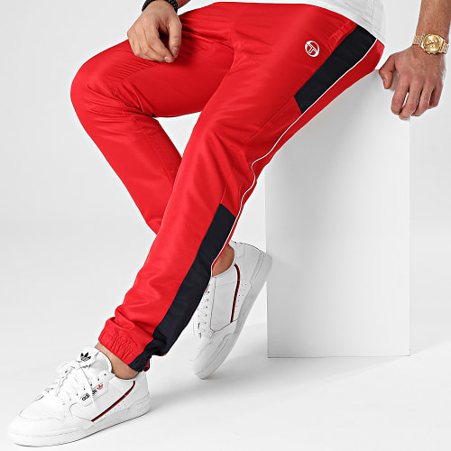 Pantalon Jogging A Bandes Abita 39145 Rouge Bleu Marine