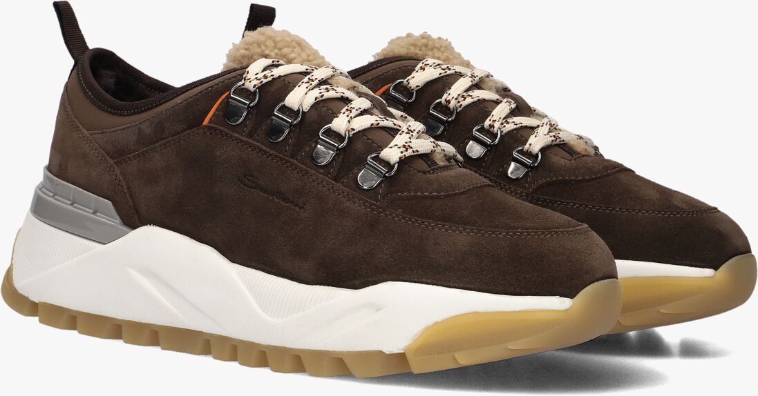 bruine santoni lage sneakers 61432
