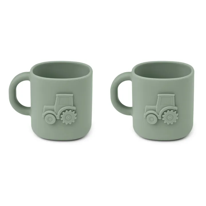 Liewood Tasses en silicone Chaves - Set de 2 | Faune green