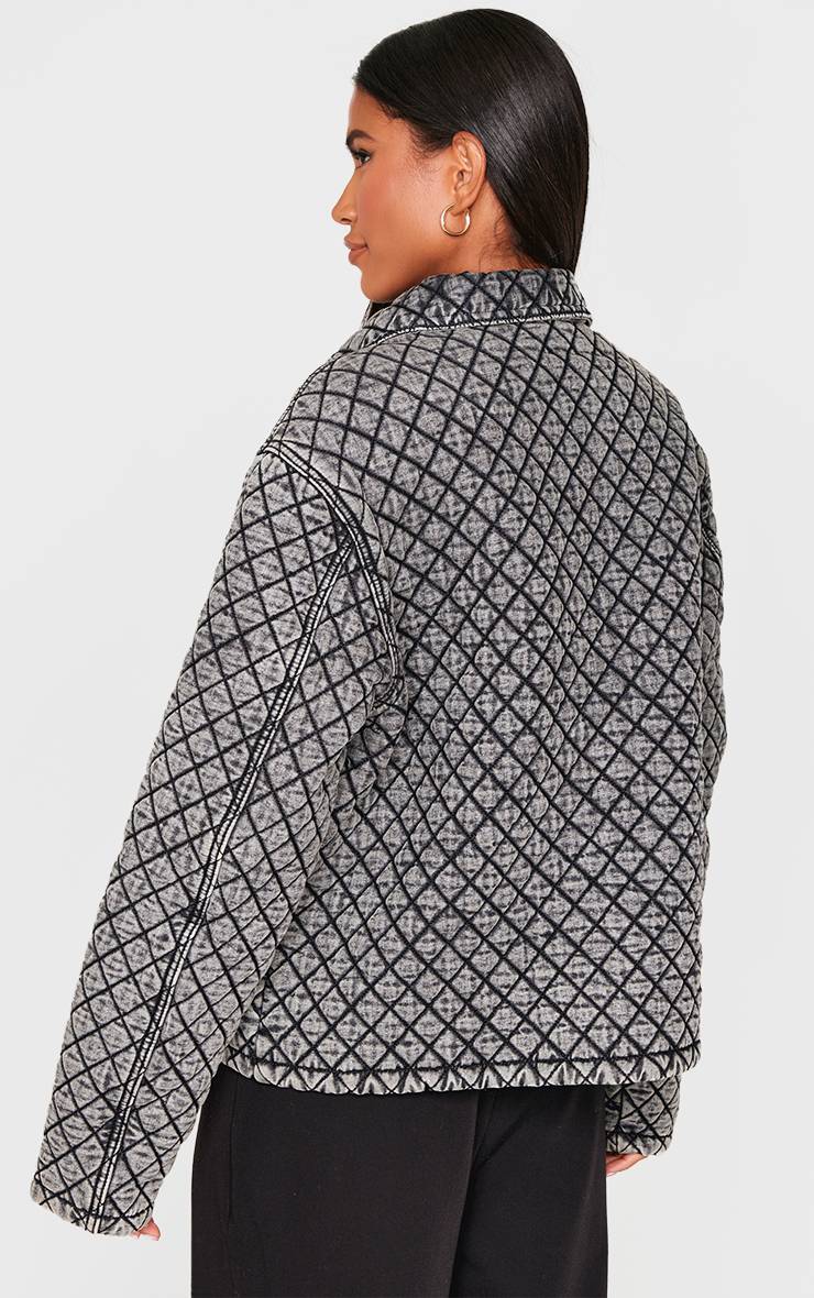 Manteau En Denim À Effet Matelassé Avec Détails De Poches