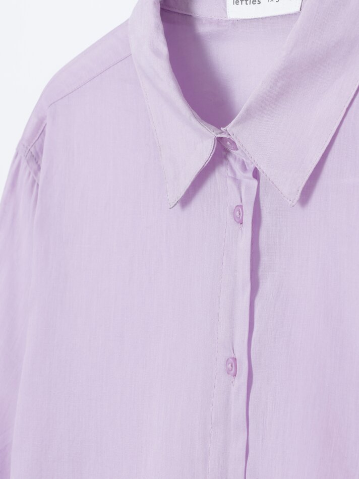 Blusa fluida de manga comprida - Lilás Claro