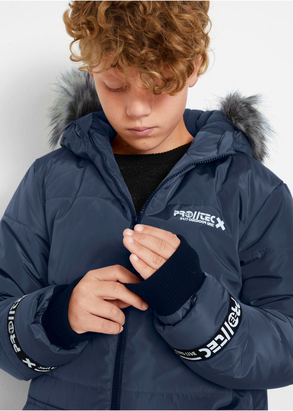 Parka hiver garçon avec col en synthétique amovible