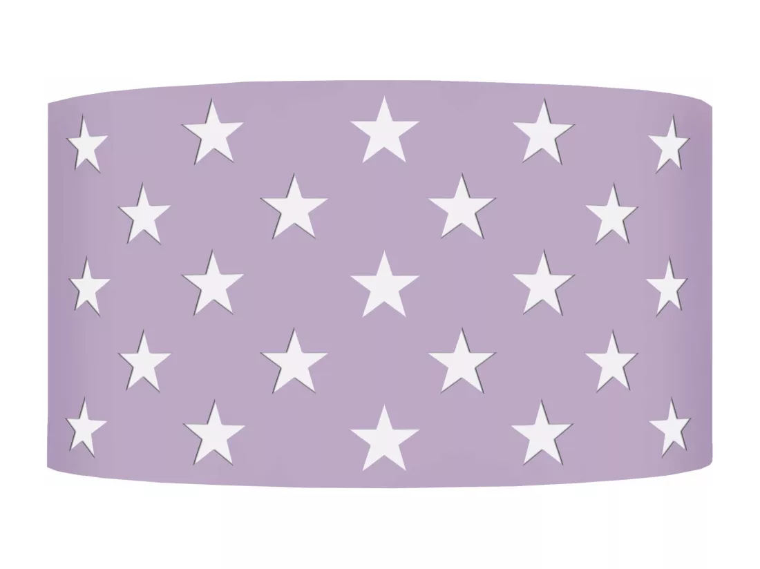 Applique enfant étoiles métal mauve 10,5 cm.