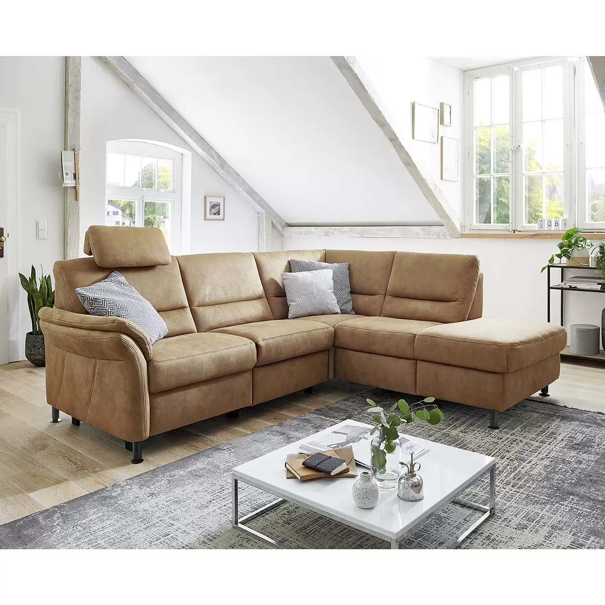 Ecksofa Andermatt Hellbraun