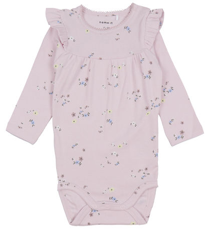 Name It Body L/æ - NbfDisse - Light Lilac m. Blumen