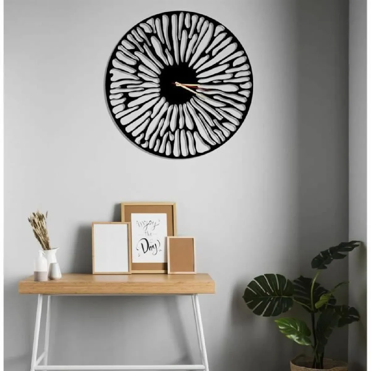Dekory Sahra Horloge Murale Métal Noir