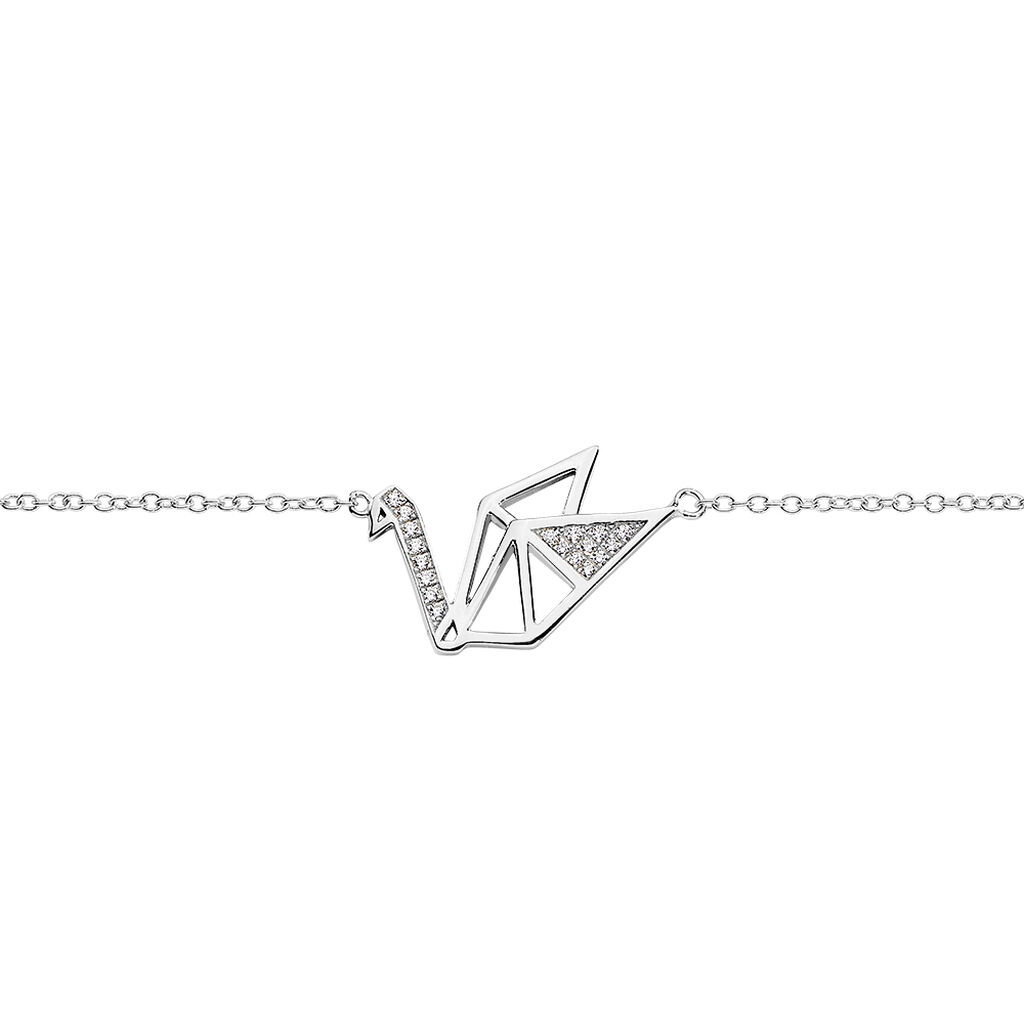 Bracelet Origami Argent Blanc Oxyde De Zirconium