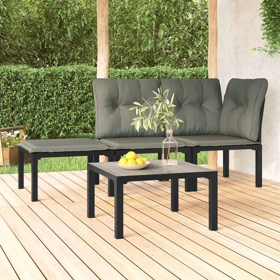 vidaXL - Tuintafel - Grijs - DPC en staal - 55 x 55 x 31 cm