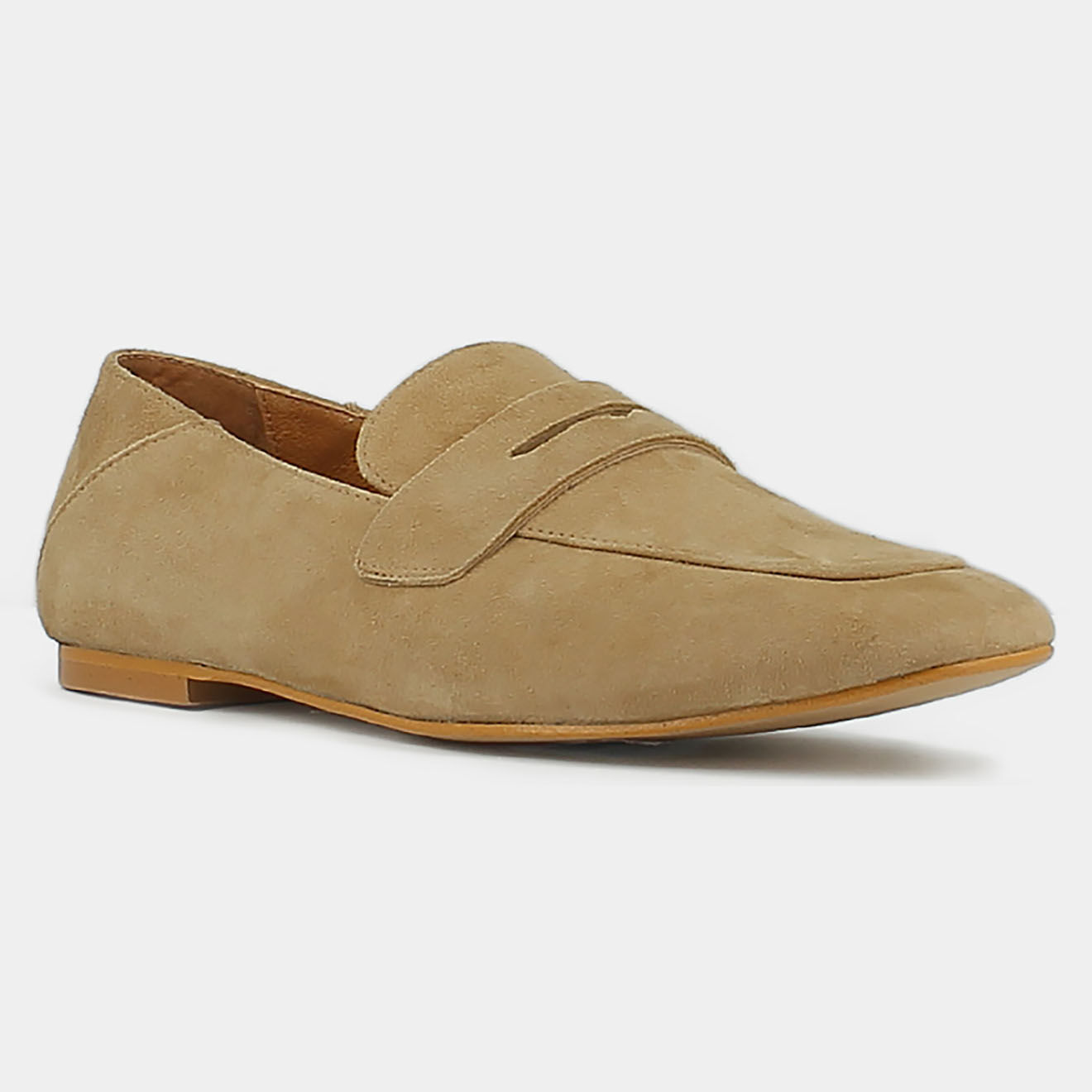 Jonak Mocassins en Velours de Cuir Marcusi beiges