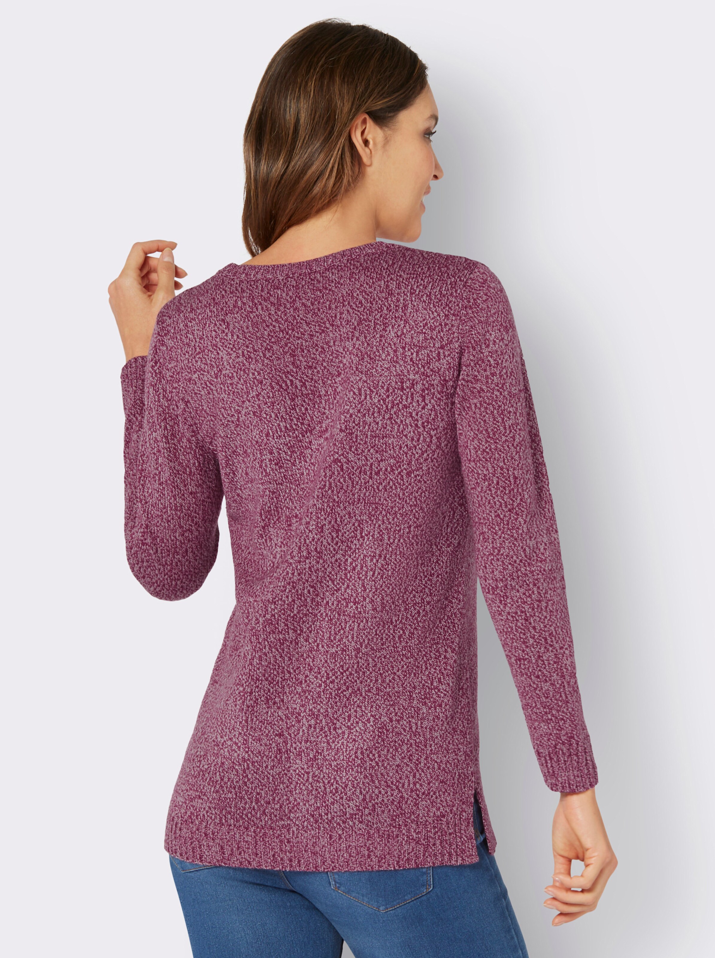 Longpullover aus Melange-Garn
