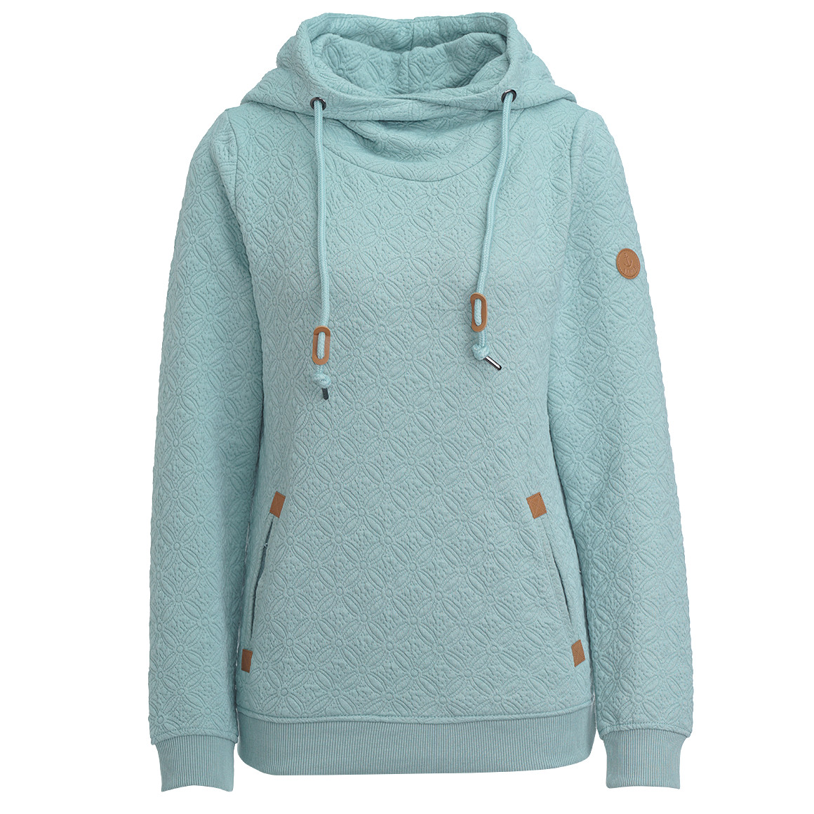 Gina Damen Hoodie mit Strukturmuster türkis