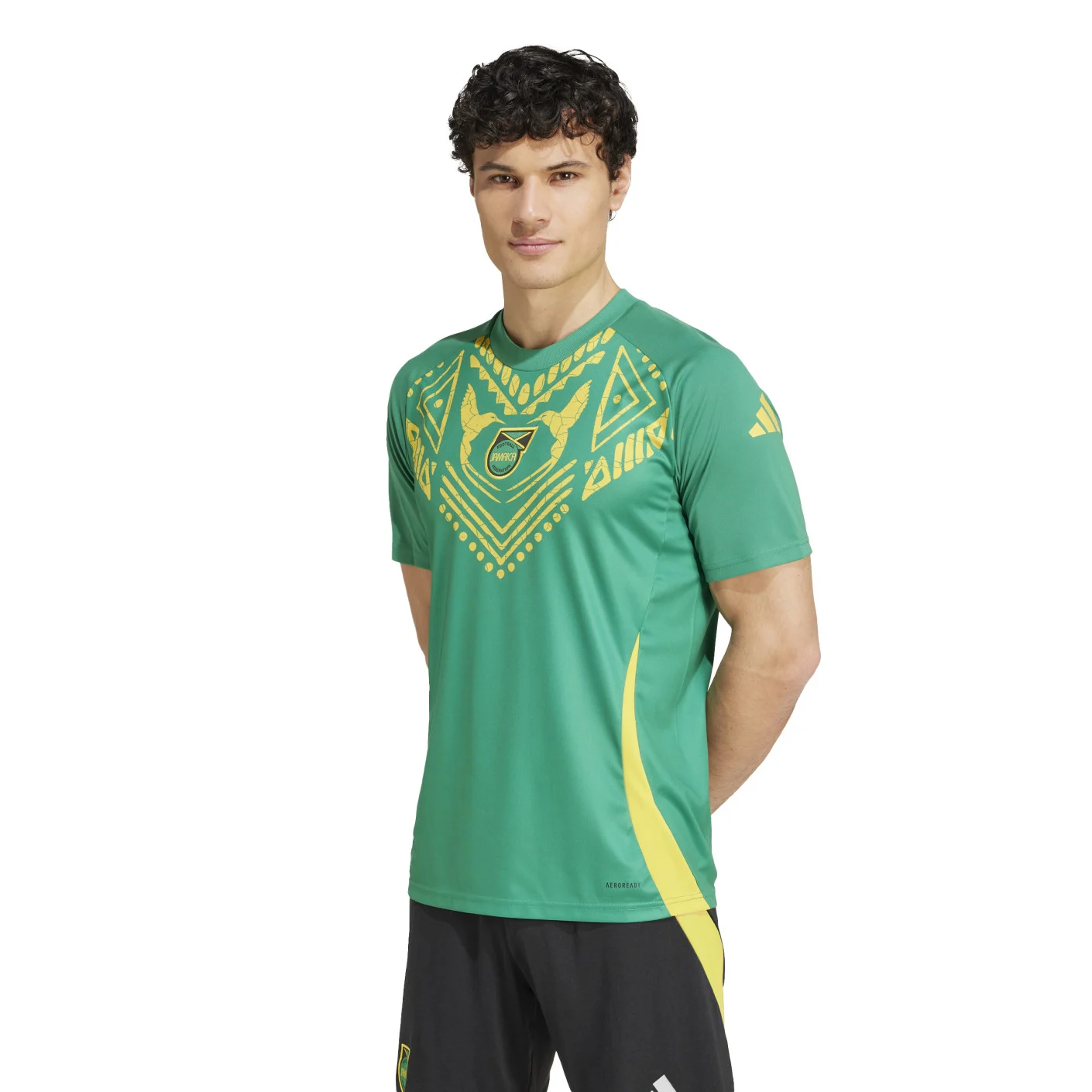 Adidas Jamaica Pre-Match Trainingsshirt 2024-2026 Donkergroen