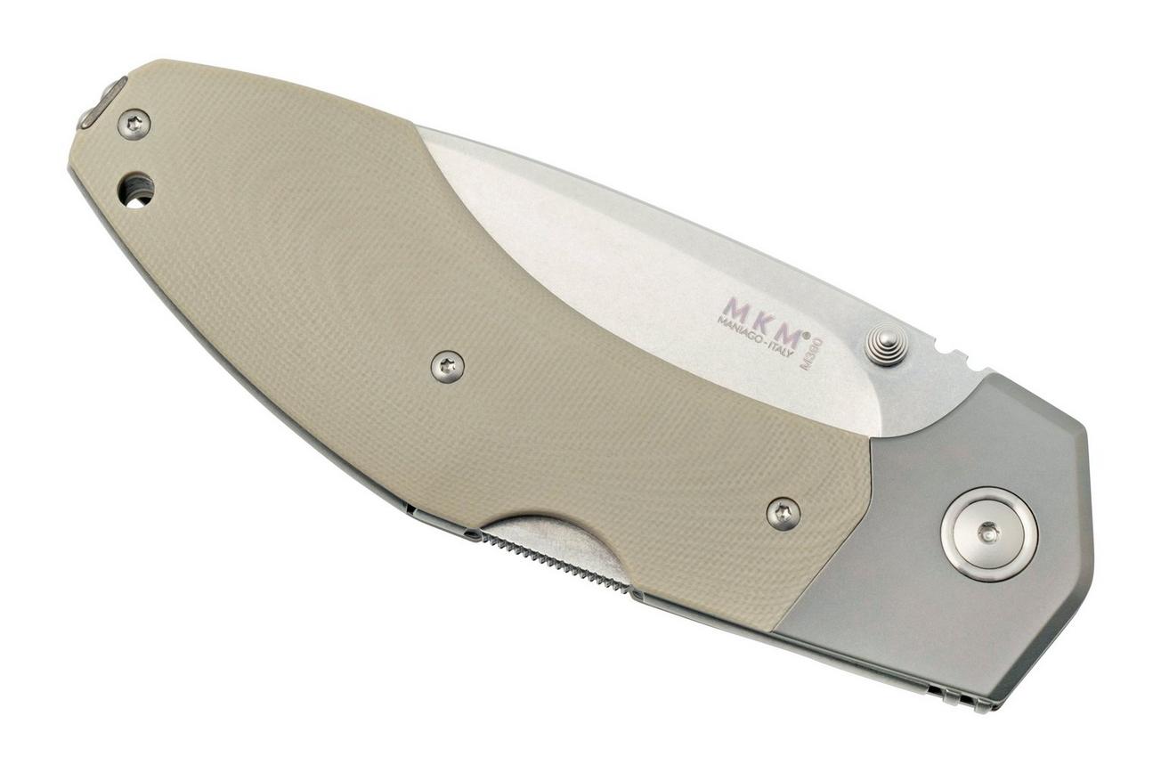 MKM Hero Stonewashed, Tan G10, Titanium Bolsters, zakmes